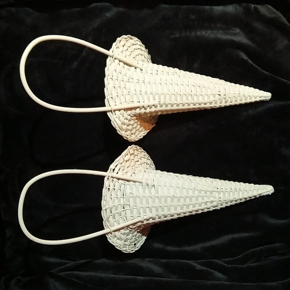 Wicker Wall Hanging Sconces - White - Picture 8 of 9